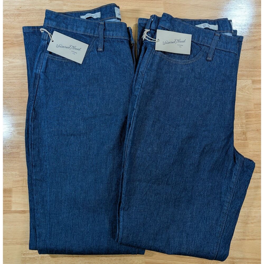 2 Universal Thread Vintage Bootcut Jeans Womens 10 Dark Wash High Rise Stretch